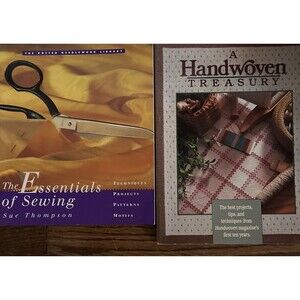 Lot of 2 Vintage Essentials Sewing Handwoven Treasury 80s Soft Cover